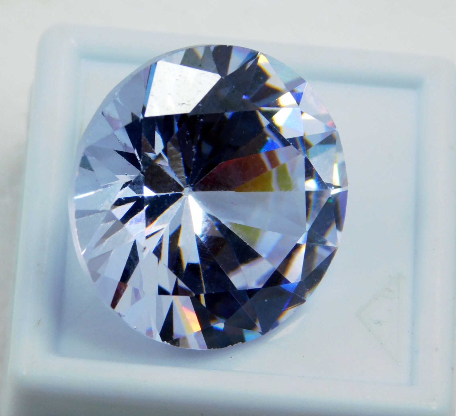 Natural 34.30 Ct Cambodian White Zircon Round Cut Loose Gemstone