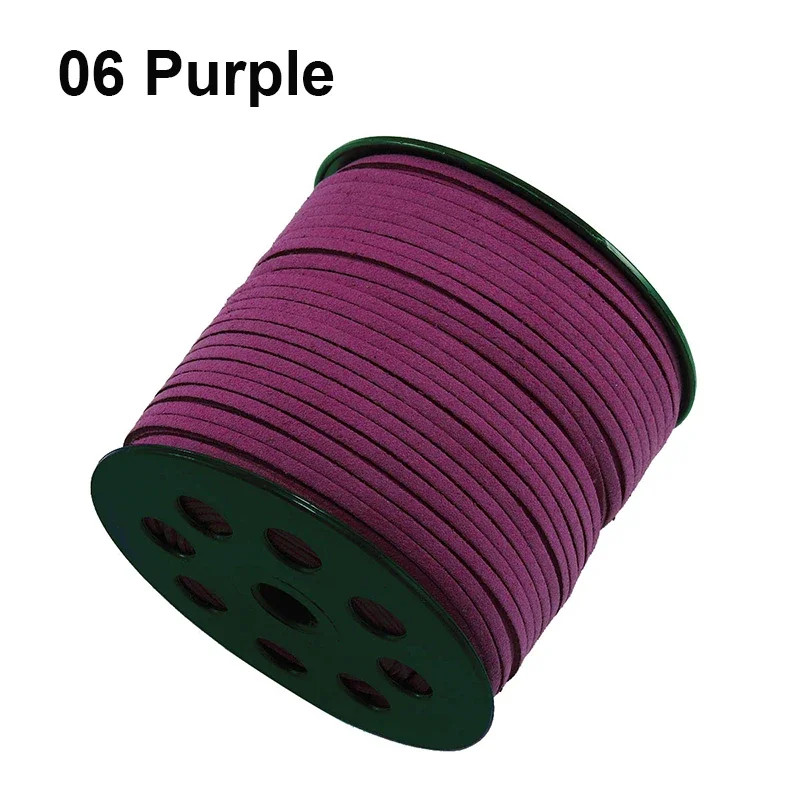 100 Yard Faux Leather Cord String 3mm Flat Suede Bracelet Necklace Jewelry