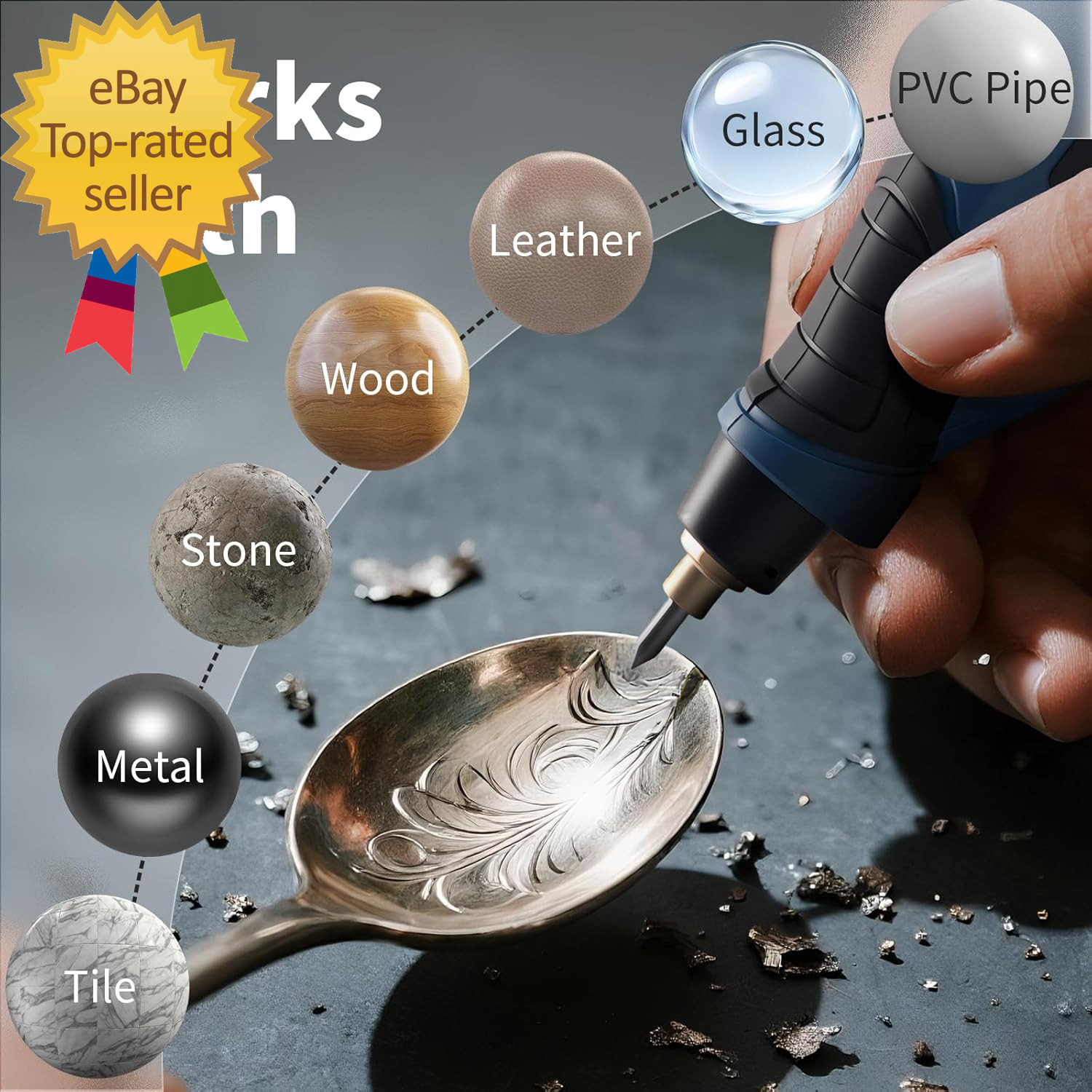 Engraver Pen 25W 6 Speed Engraving Pen for Metal Wood Glass and Plastic Handheld