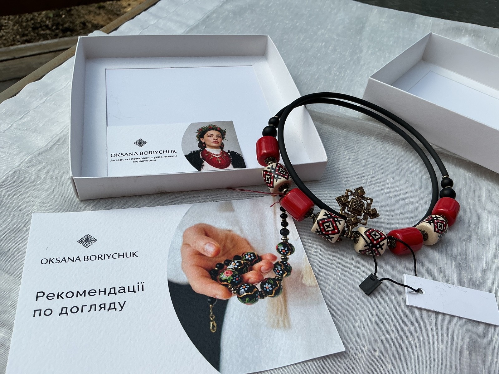 NWT Handmade Ukrainian Ethnic Jewelry Necklace Folk Style “Oksana Boriychuk