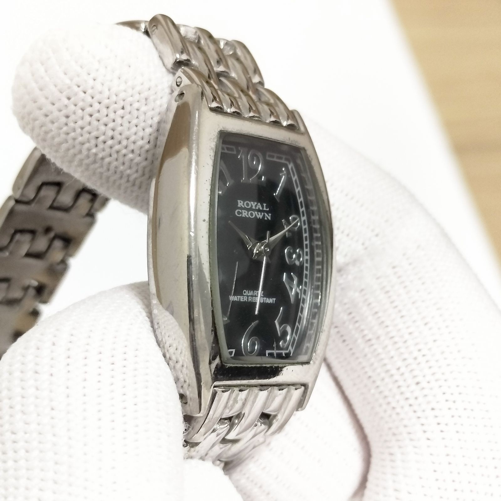 ROYAL CROWN Tonneau Face Black Women’s Watch