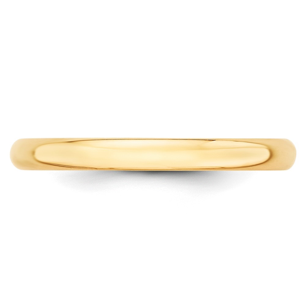 10k Yellow Gold 2.5mm Lightweight Half Round Wedding Band Ring Size 10 for Men