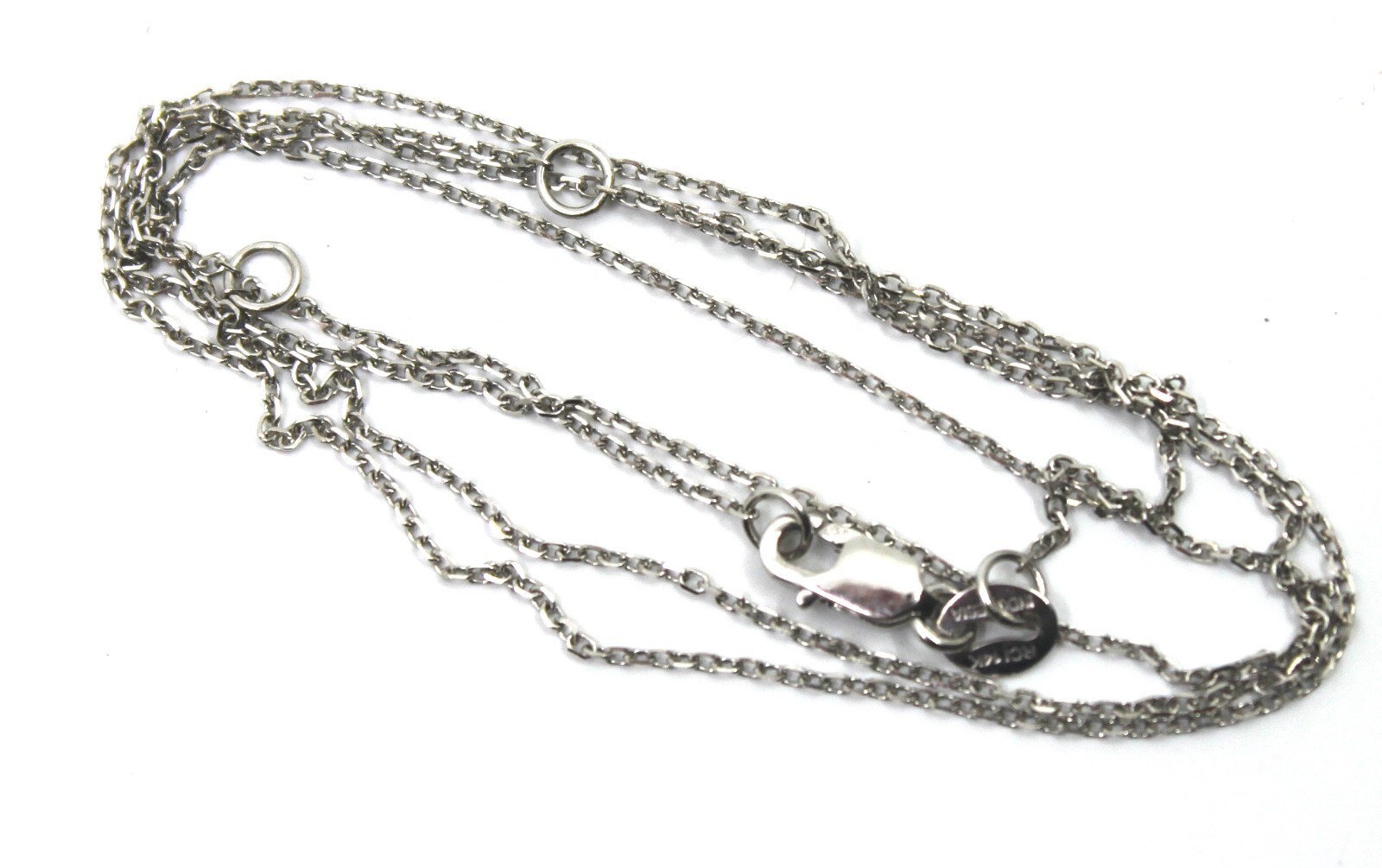 14K Solid White Gold Dainty Vine Cable Chain 0.7mm Thin Necklace 16 -18″in