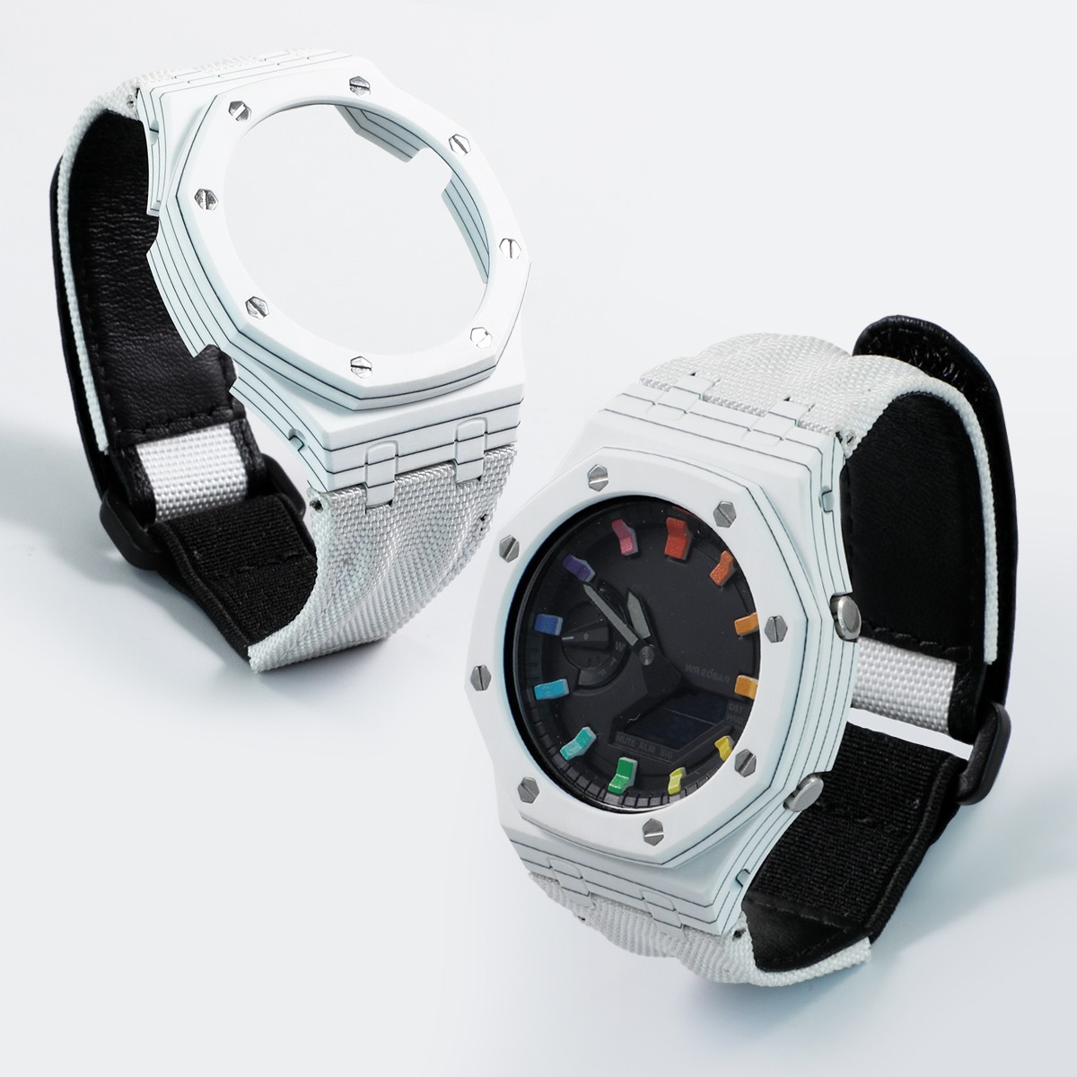 Carbon Fiber Case+Nylon Strap Modification kit For Casioak GA2100/GA2110 Diy Set