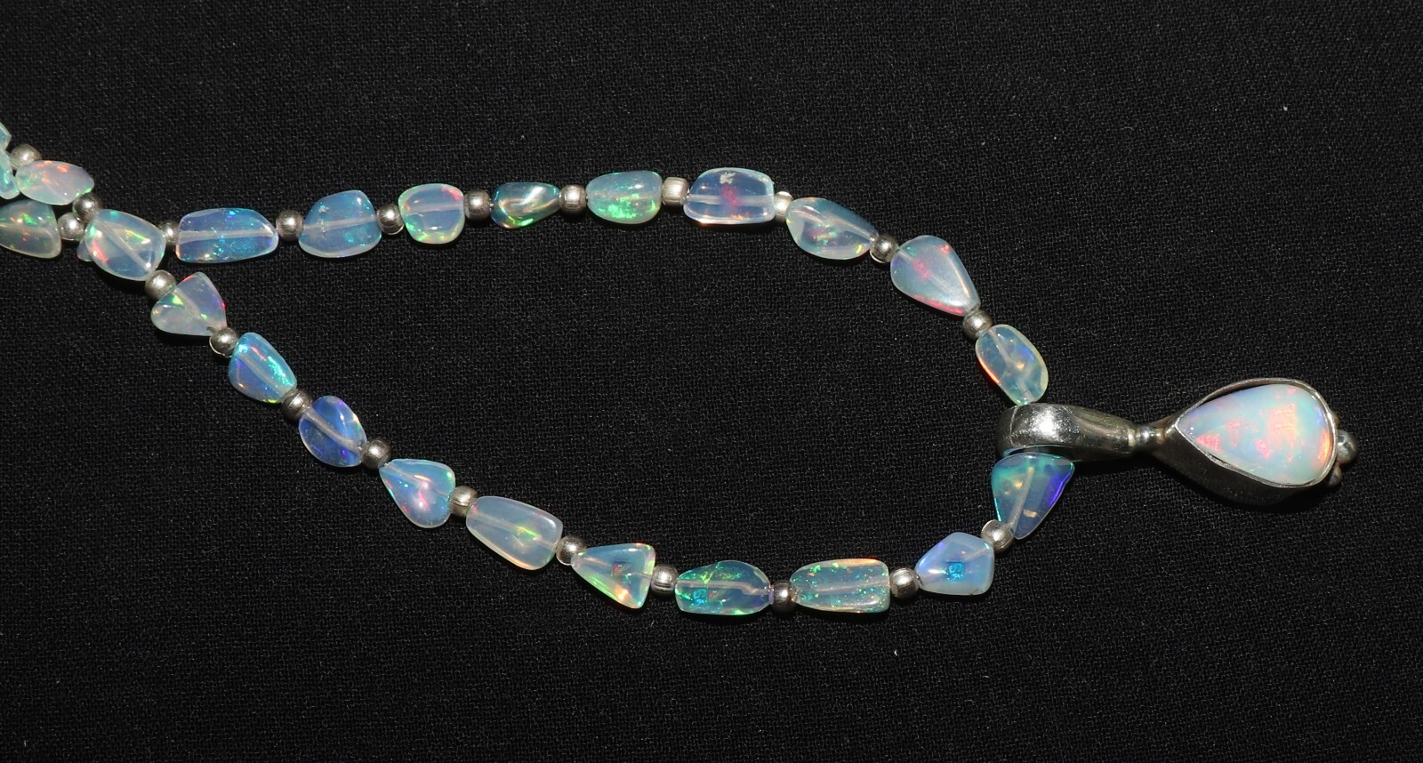 Natural fire opal necklace with sterling silver opal pendant necklace for women