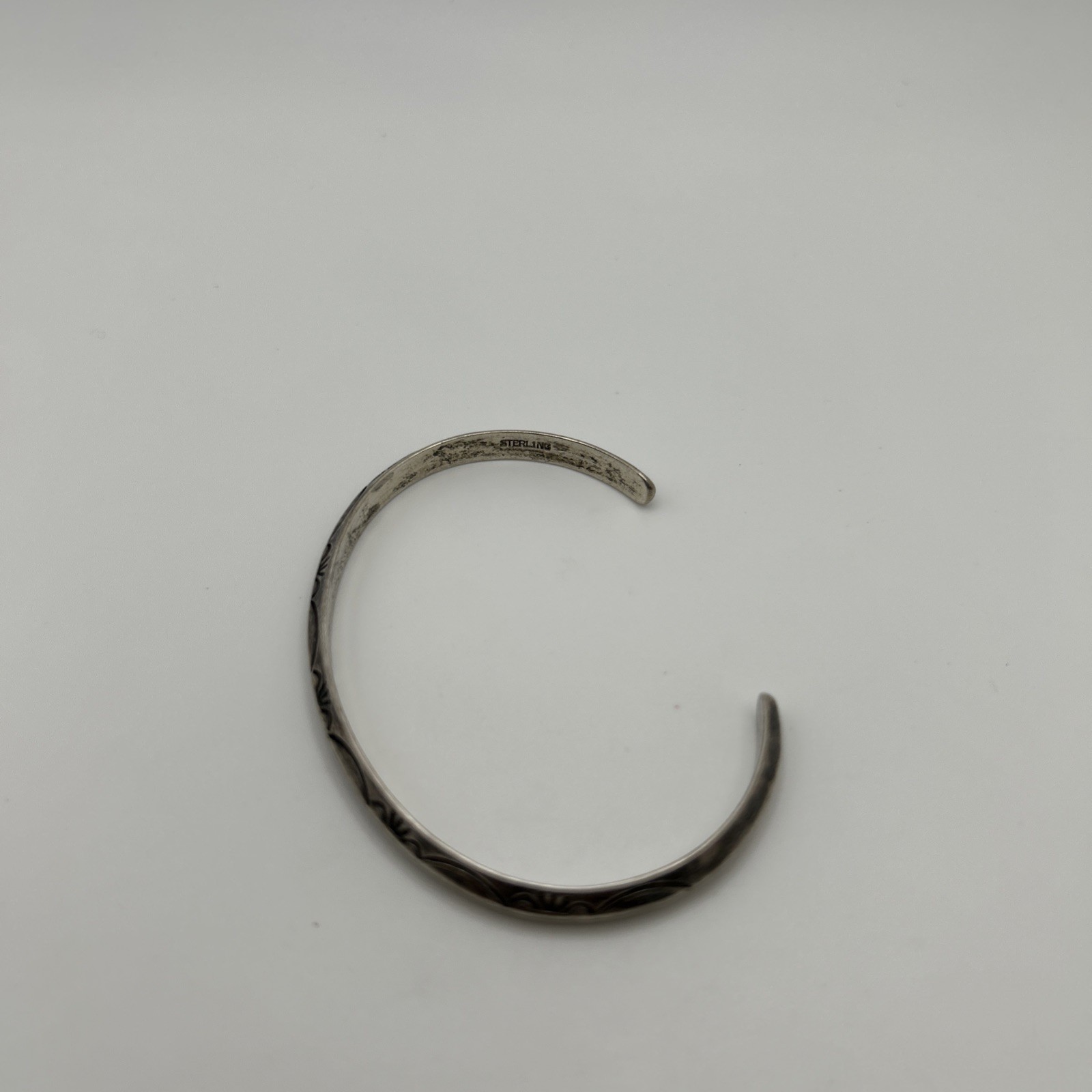 Native American Sterling Silver Stamped Cuff Bracelet CLBZ 11.1g
