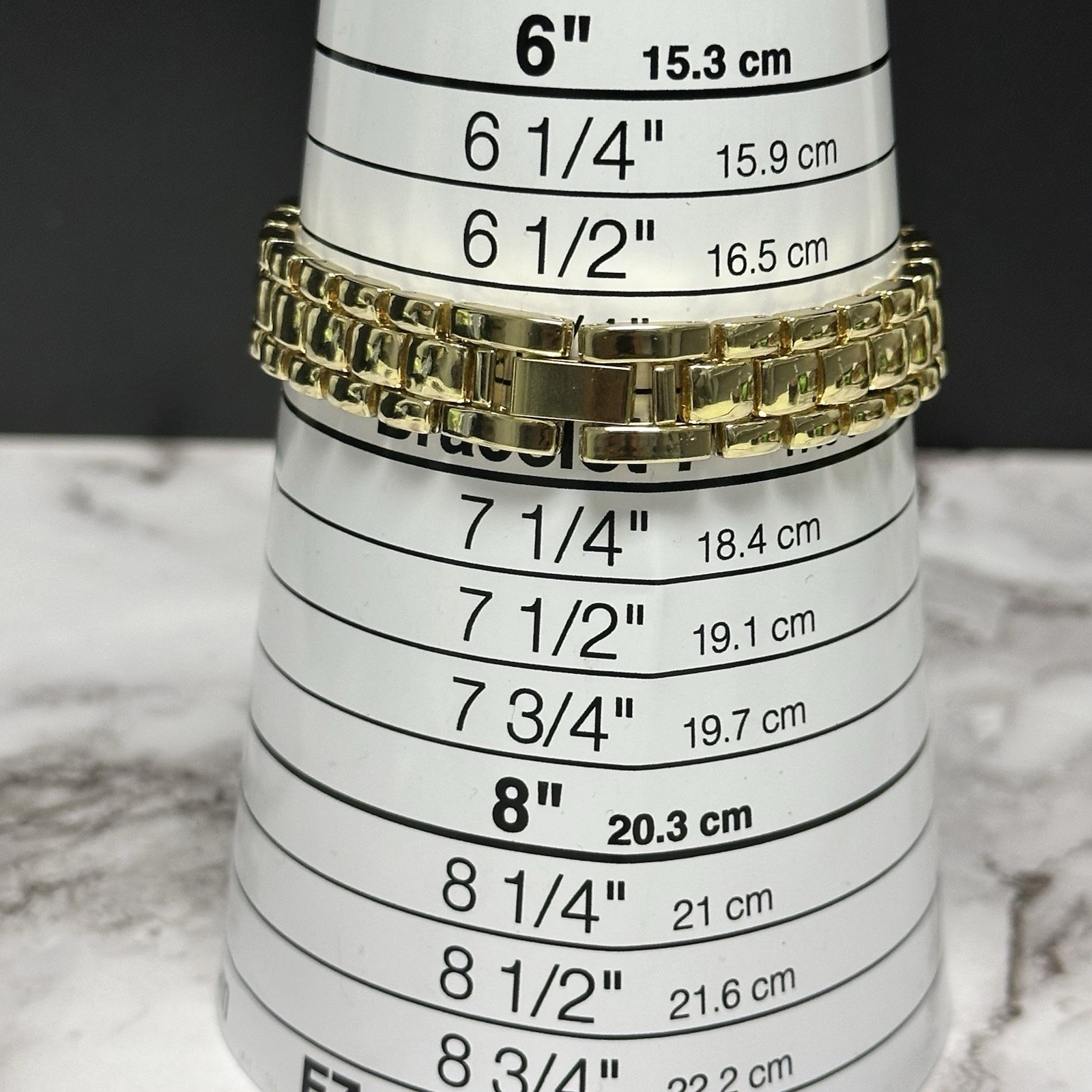 L & Co Watch Women Gold Tone Round Dial Crystal Bezel New Battery 7.25″