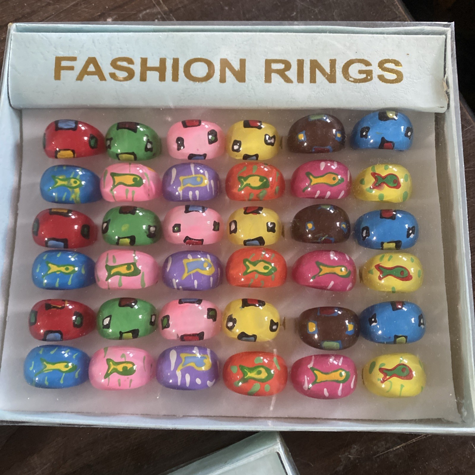 Num.108 – Resin Beach Rings – Super Colorful Pop Art – Various Mixed Sizes