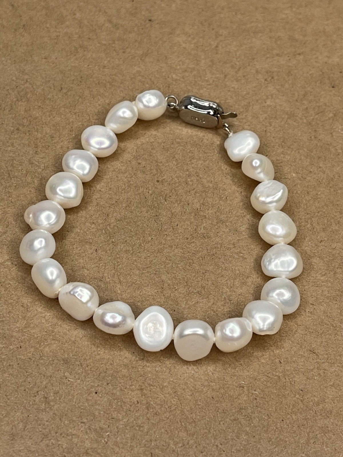 Khai Baroque Pearl Bracelet Philippines Real Fresh Water Silver Tone Clasp ~ 7″