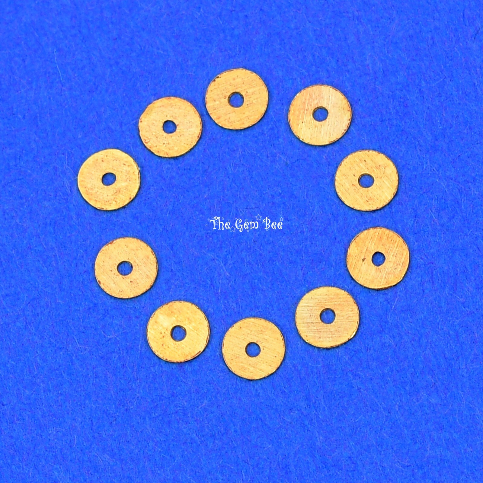3mm 18k Solid Yellow Gold Handmade Thin Disc Spacer Findings Beads (10)