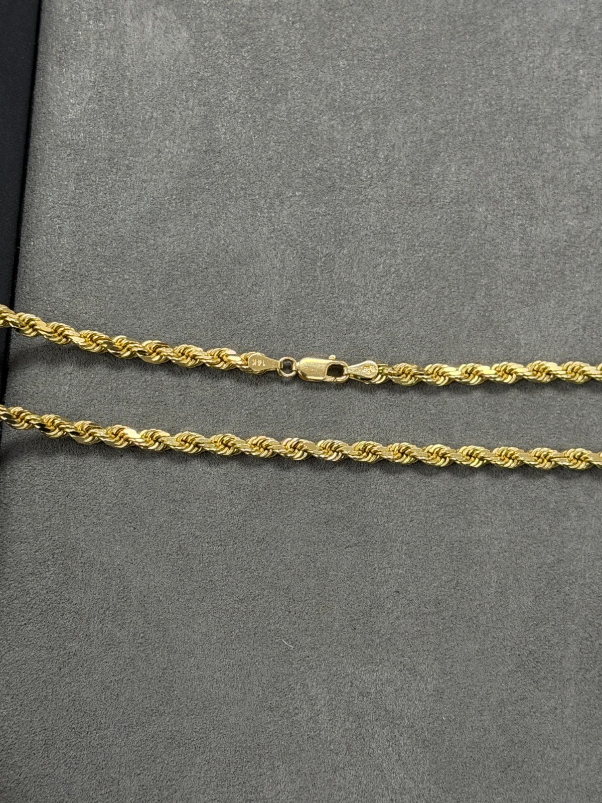 14k Solid Gold Diamond Cut 4mm Rope Chain 20” Inches 26.10 Grams