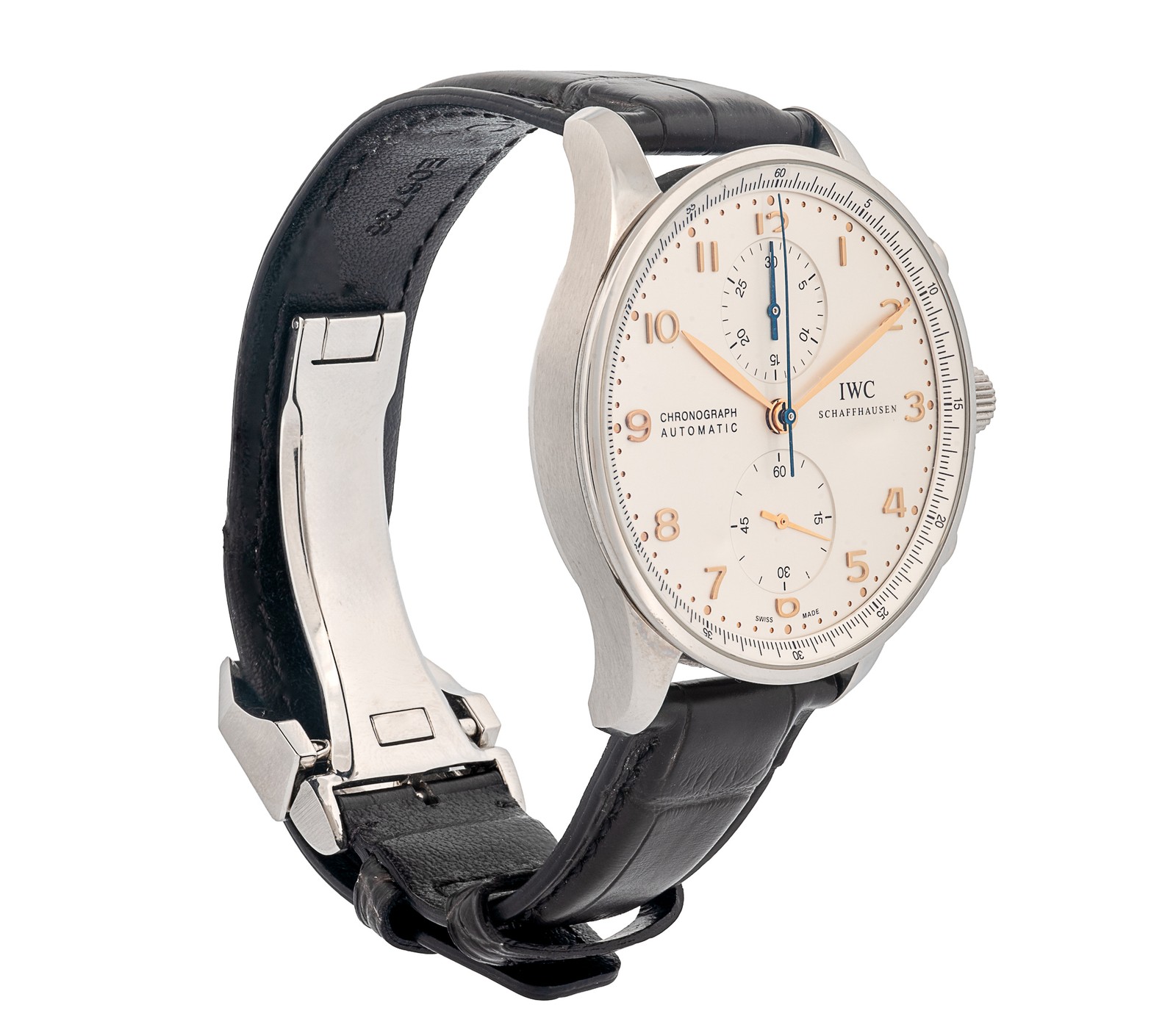 IWC Portugieser 41mm Stainless Steel Automatic Watch Oyster Dial Ref 371604