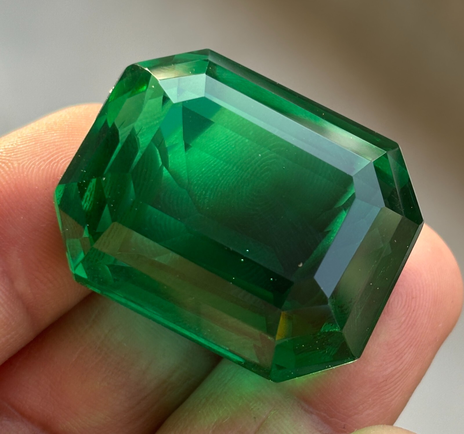 100 Cts Natural Green Emerald Emerald Cut Certified Colombian Loose Gemstone