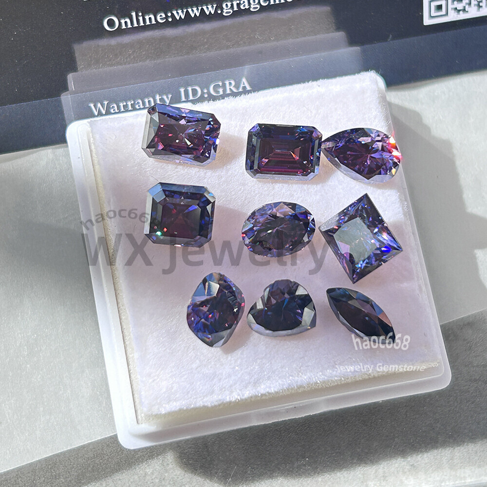 Imperial Purple Moissanite loose stones GRA MultiShape brilliant cut Certificate