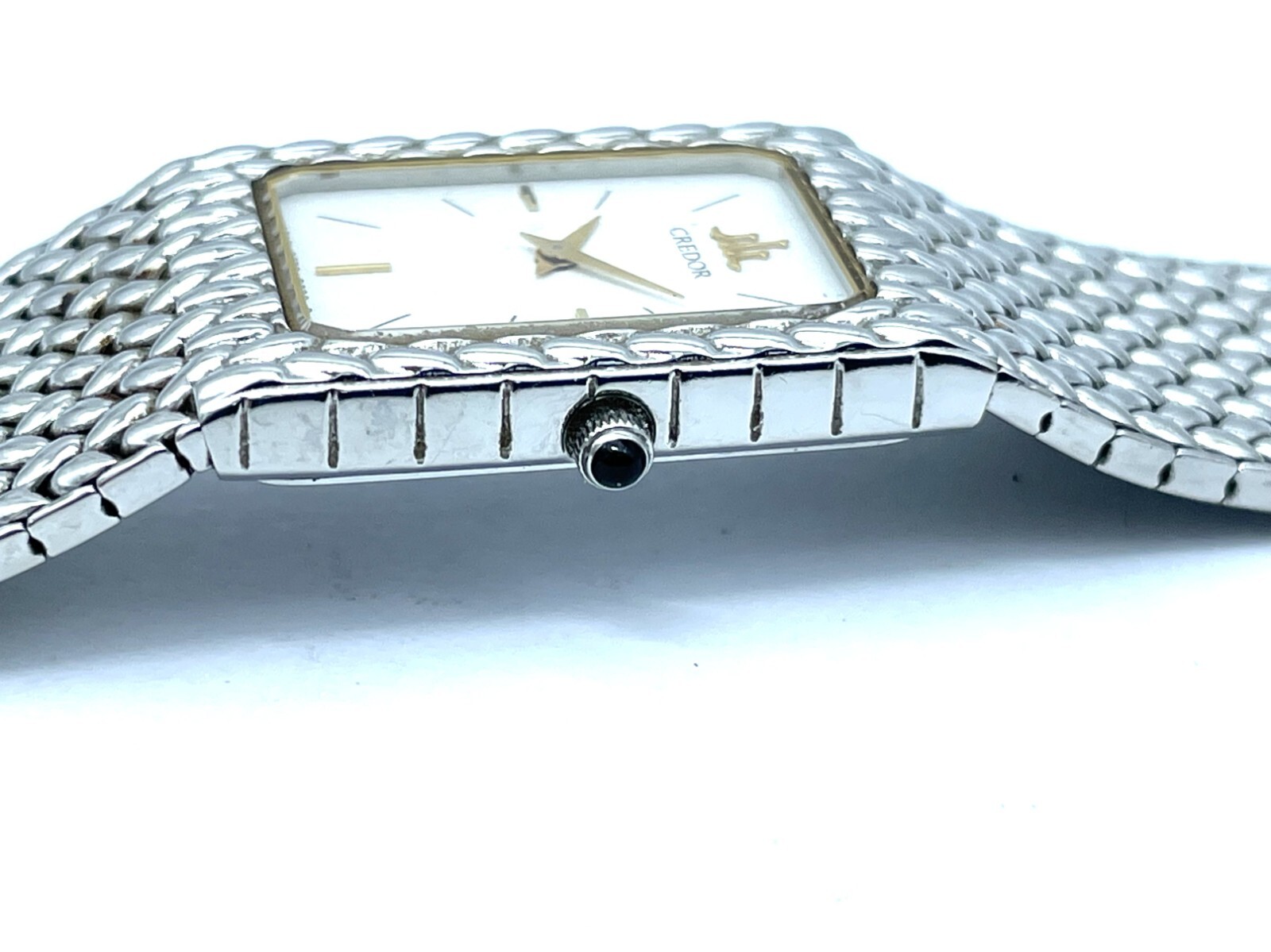 Near MINT Vintage SEIKO Credor Integral Quartz Ladies Watch White Dial 2F70-5341