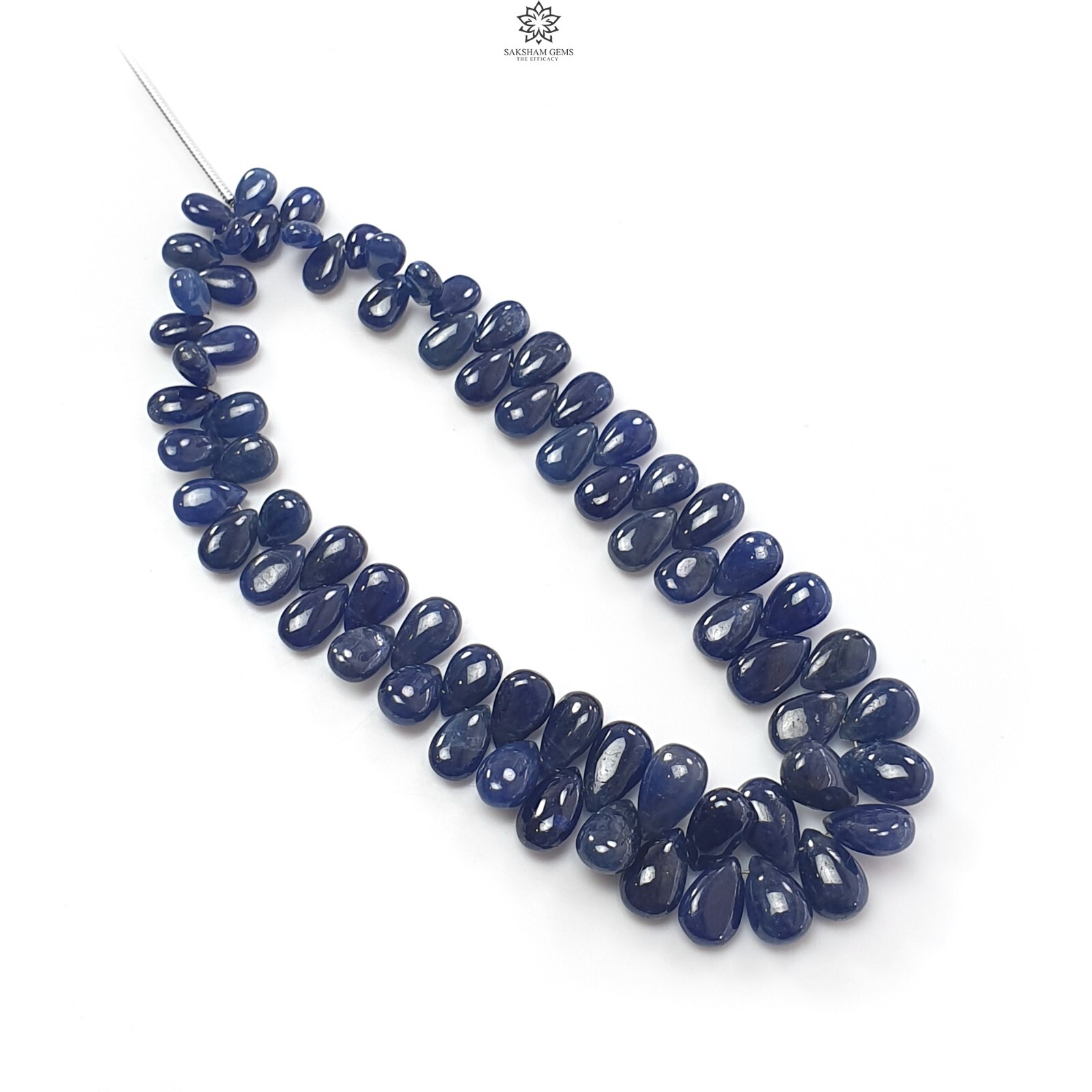 100.00cts Natural Blue Sapphire Gemstone Pear Plain Loose Beads 6*4mm – 9*6mm 4″