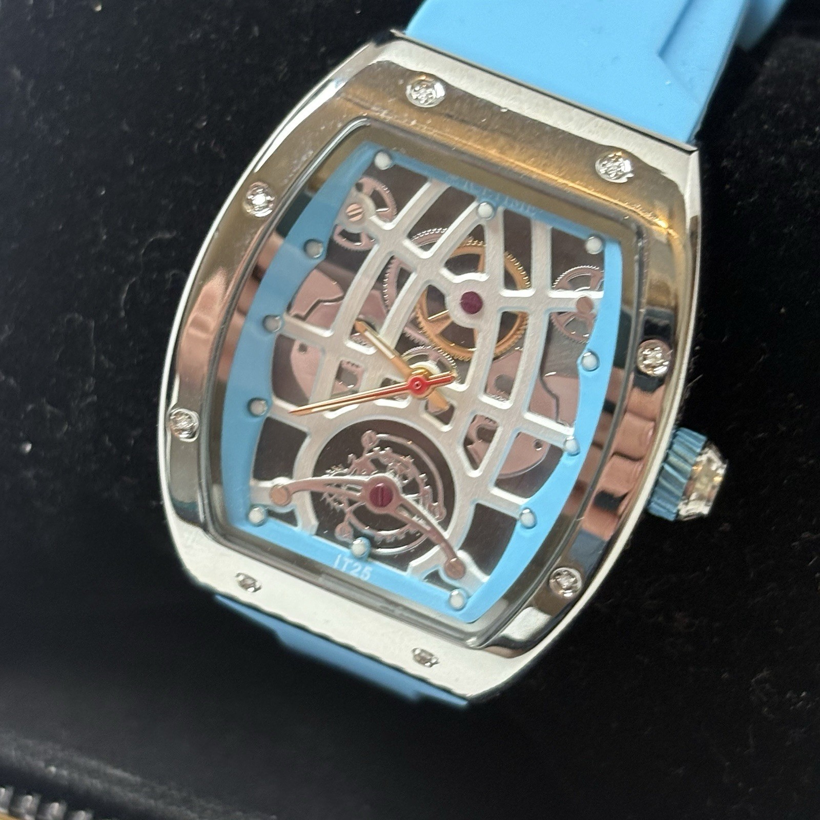 IceTime 33mm Blue Dial Steel Ladies Luxury Watch 0.10ct Diamonds IT25