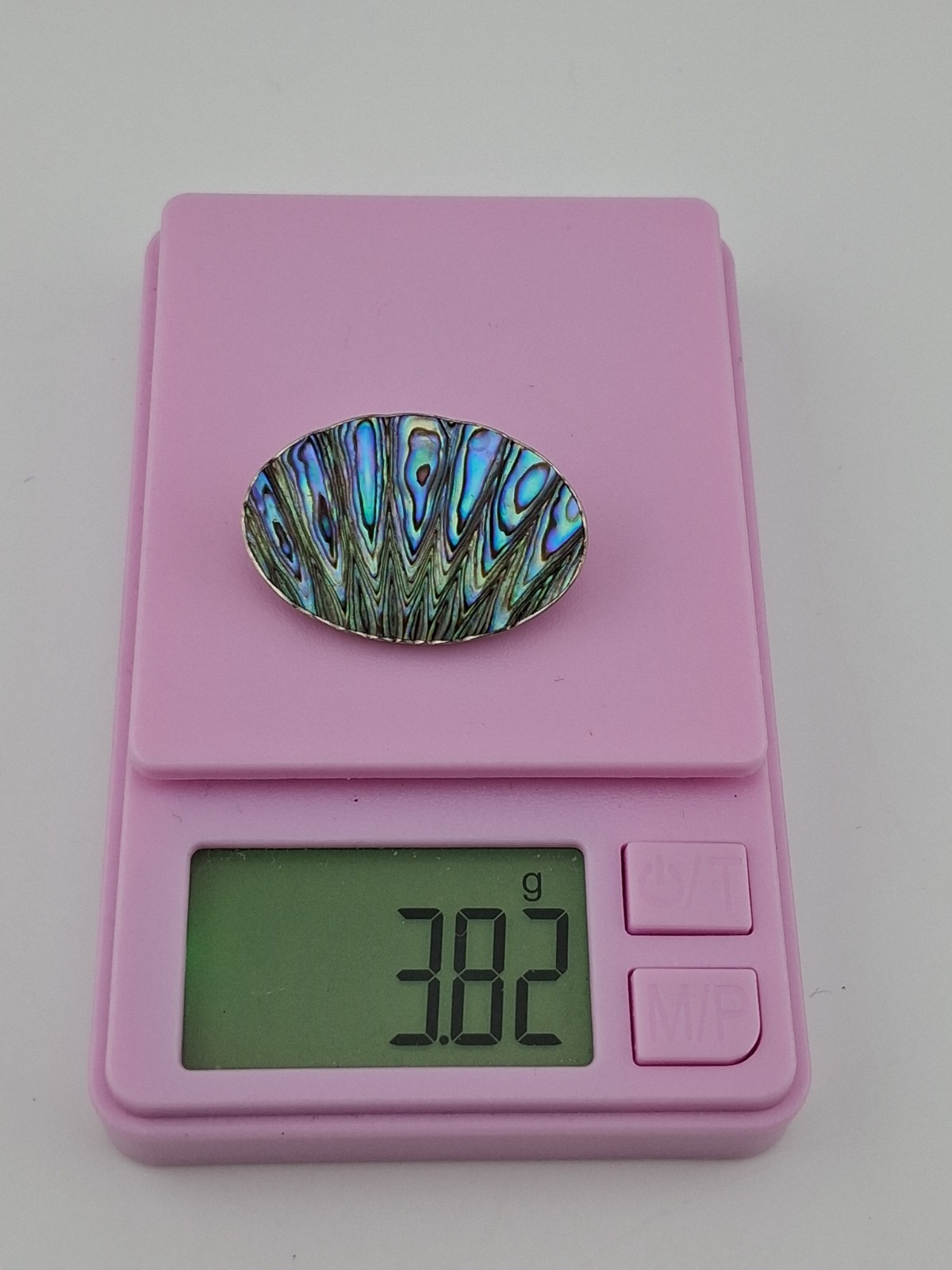 Vintage New Zealand Paua Abalone Shell Sterling Silver Pin
