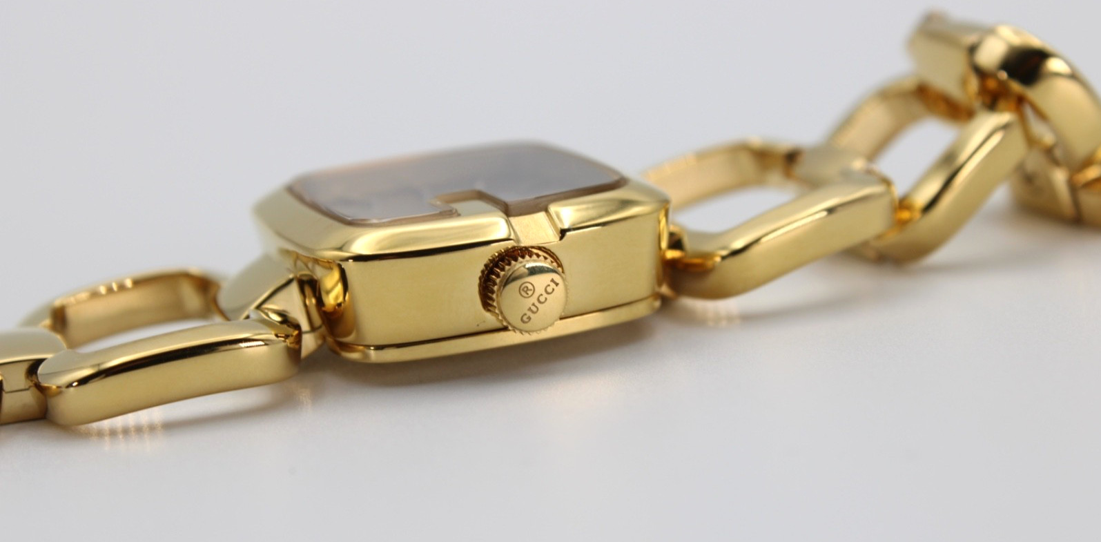 GUCCI YA125511 G- Brown Sunbrushed Dial Ladies Watch 24mmx22.5mm