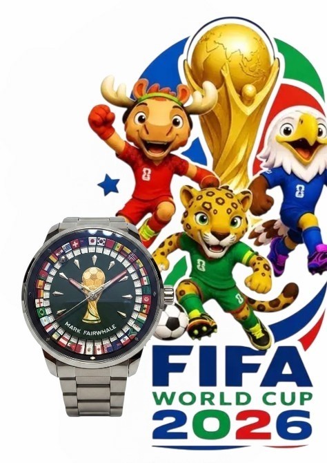 MARK FAIRWHALE FIFA WORLD CUP 2026 SPECIAL EDITION 3D MEN’S WATCH, NEW