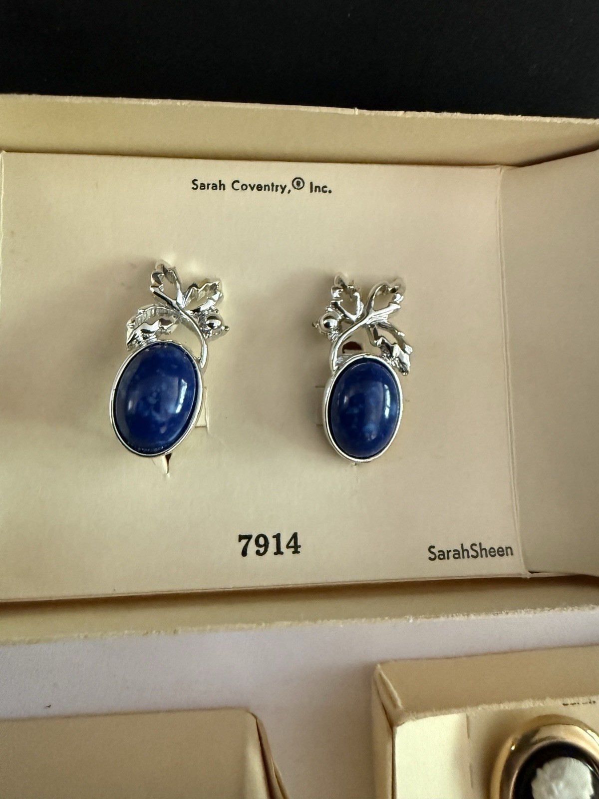 Vtg Sarah Coventry Cufflinks 5920 NOS Blue Rhinestone Lot of 6 In Original Boxes