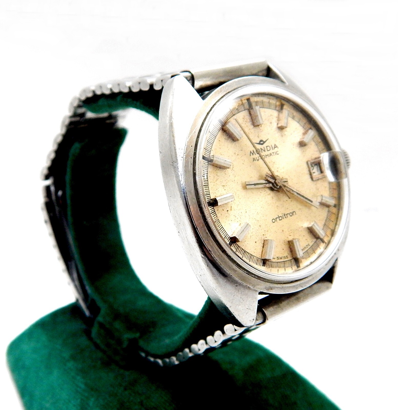 Watch MONDIA Arbitron Automatic 25 Jewels Case Steel Circa 1960 Men 36mm Working