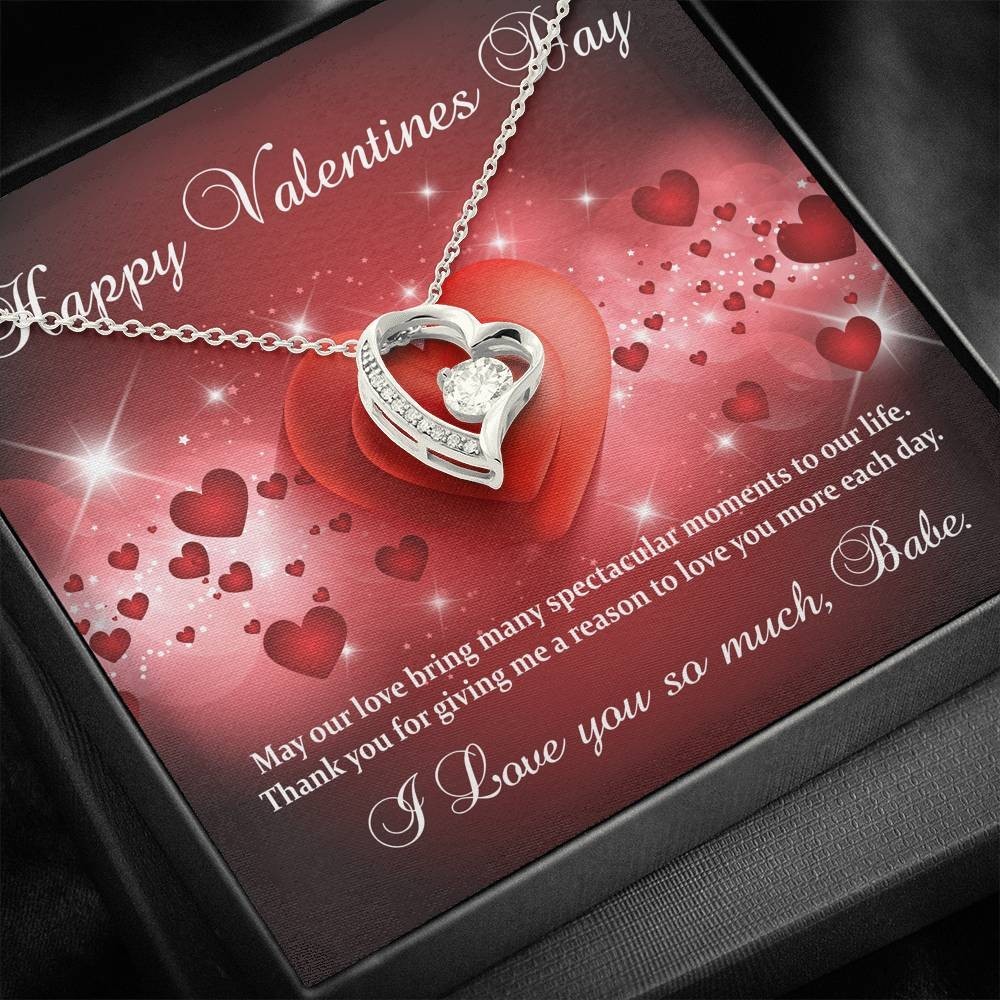 To My Wife Heart Necklace Valentines Gift for Her|I Love You More Each Day!