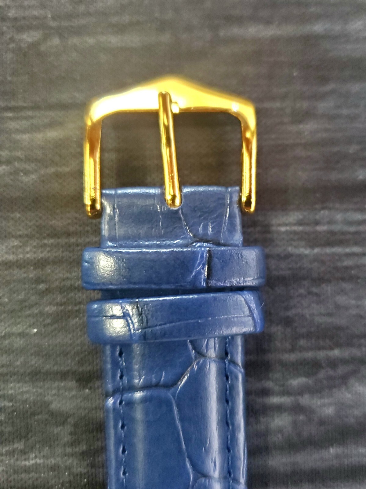 Vintage Rectangle Tank Gld Blu Blu Men Dress Watch New Mov Batt-