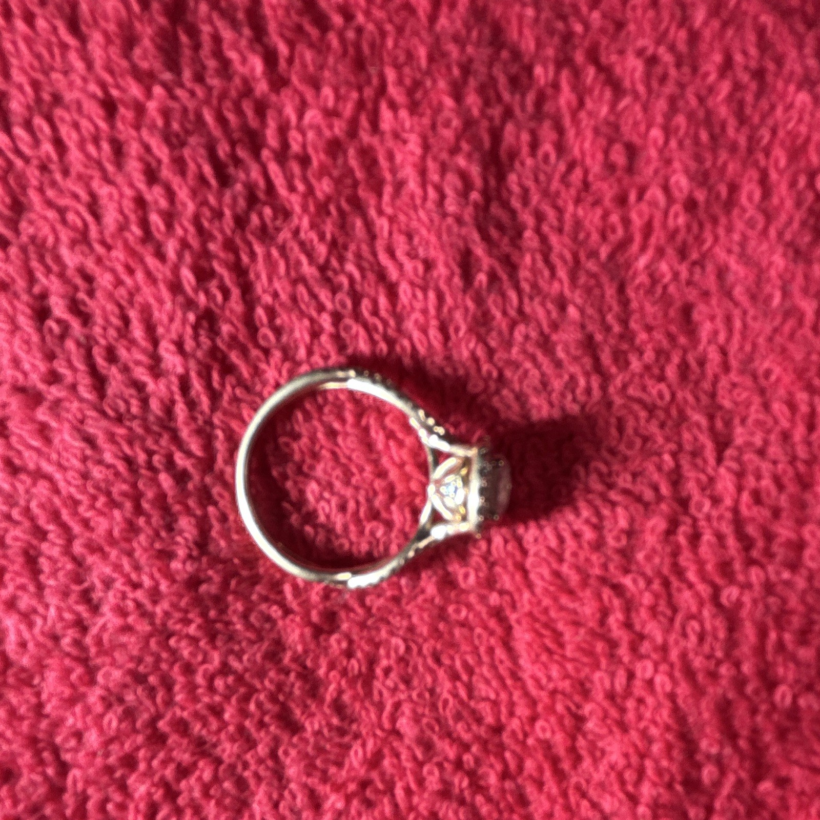 14k White Gold Cushion White/Colorless Diamond Cluster Cocktail Ring Size 7