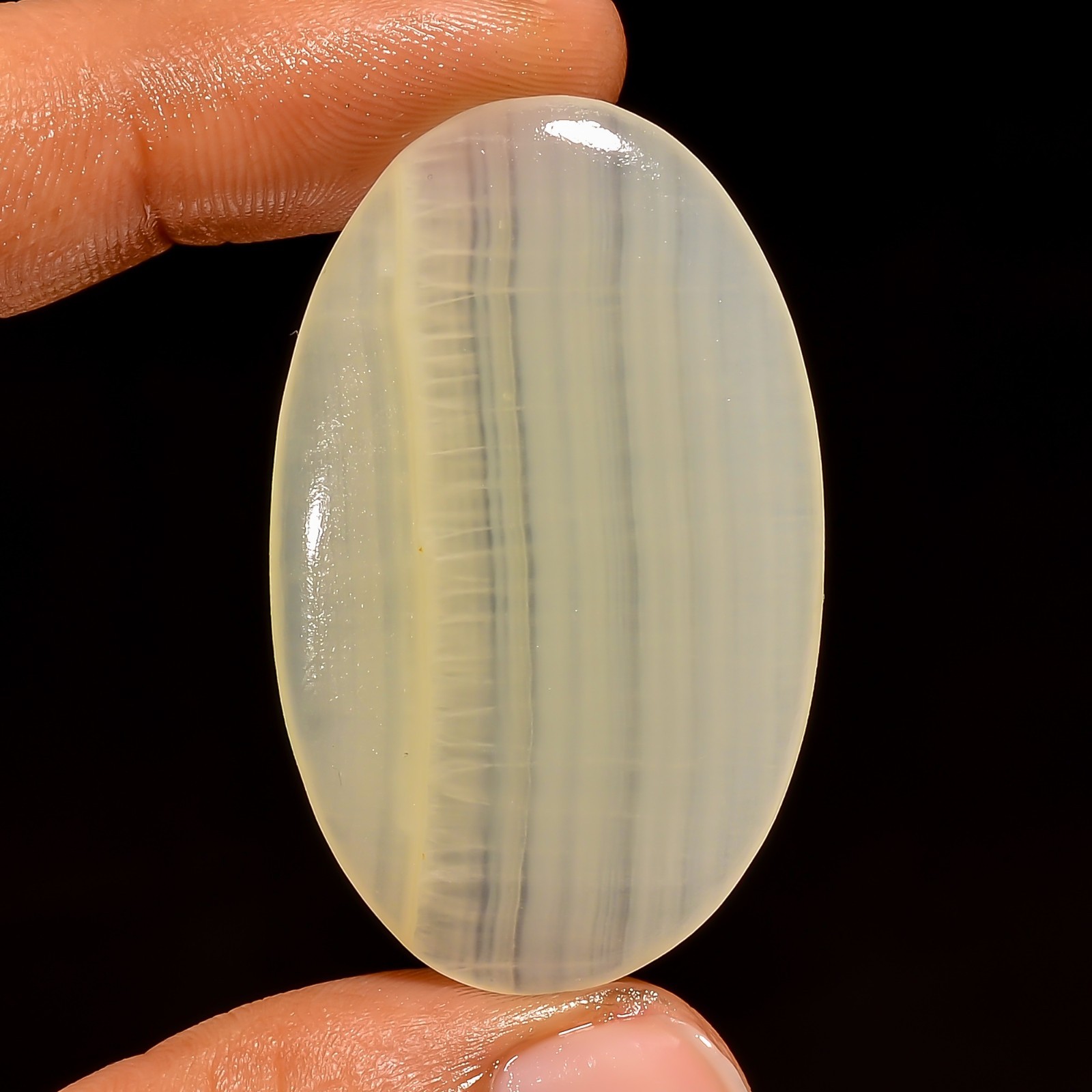 53 Ct AAA Natural Yellow Calcite Oval Shape Cabochon Loose Gemstone 44X26X5 mm