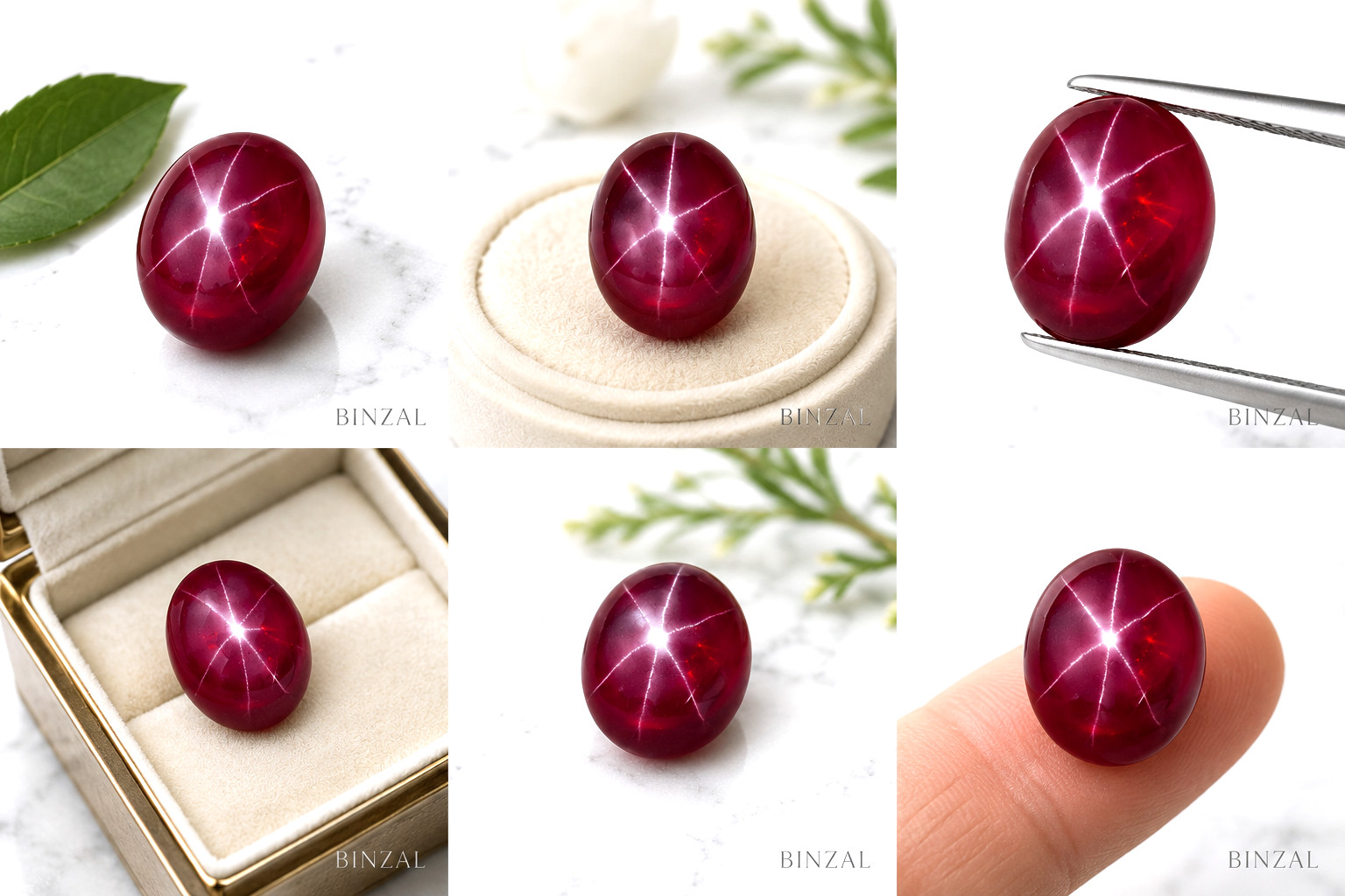 6Rays Asterism 10Ct Natural Deep Red Star Ruby Burma Myanmar Cabochon Gemstone
