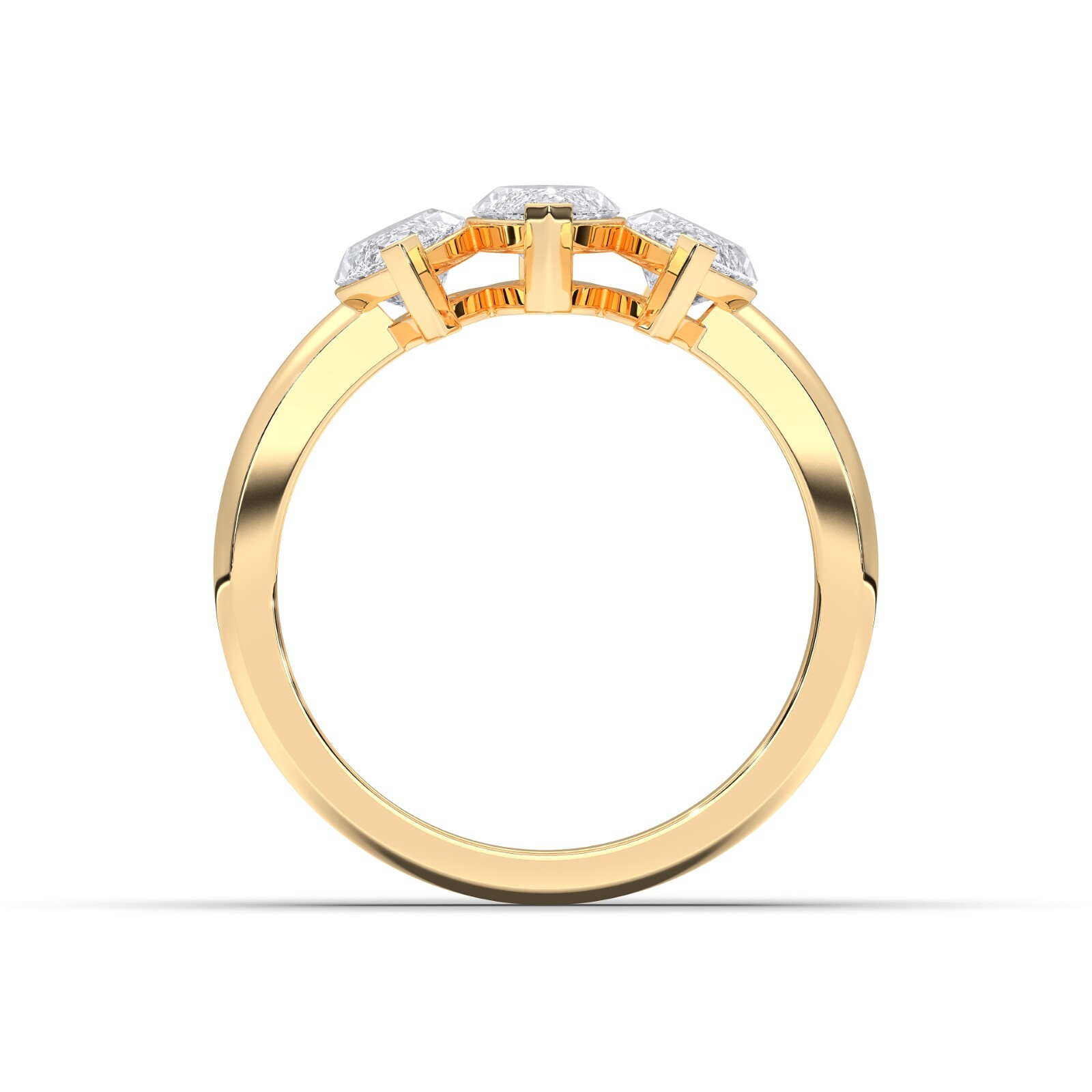2.25 Ct Marquise Cut Moissanite Stone 3 Stone Engagement Ring in Silver For Her