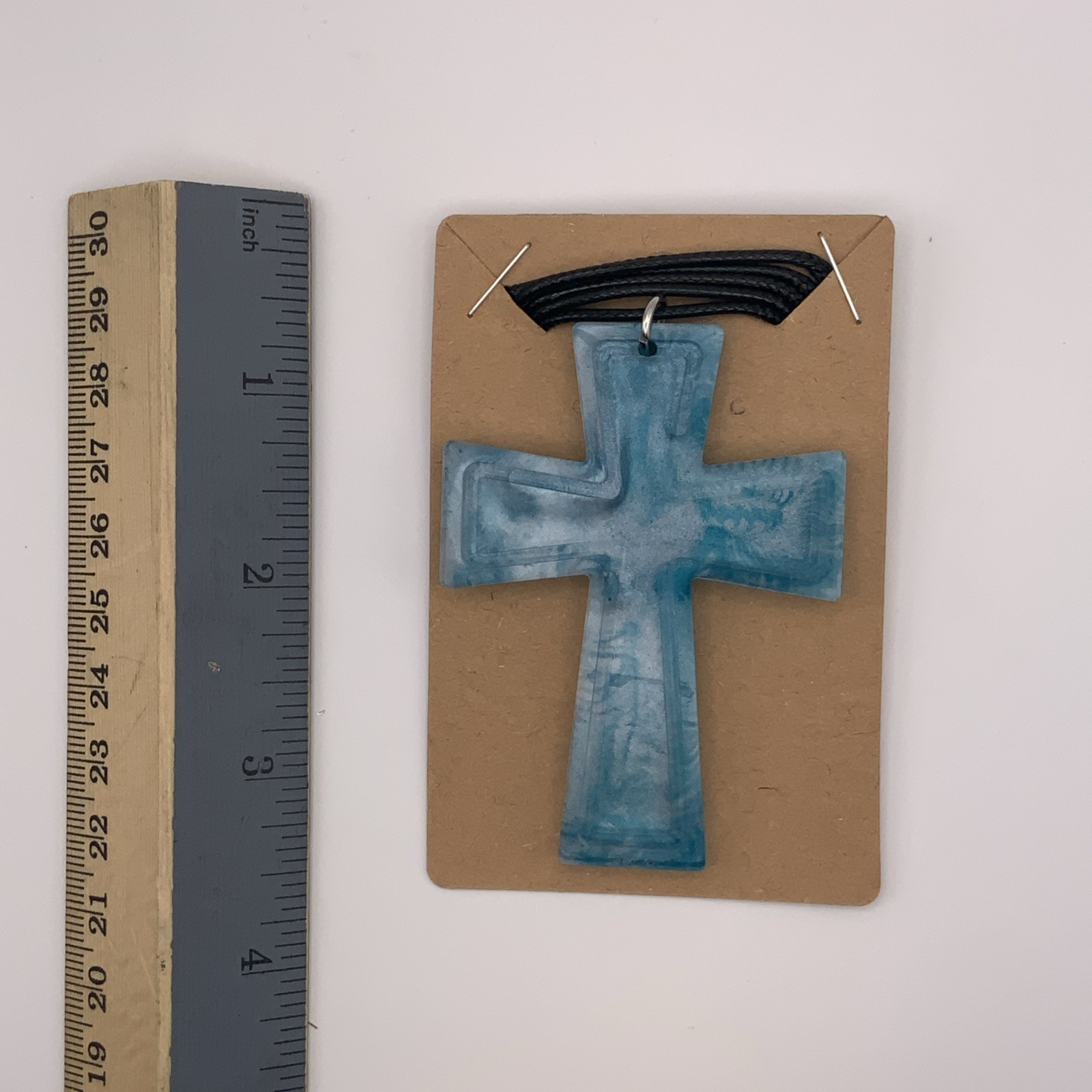 House Of David Handmade Cross Necklace Marbled Dream Water