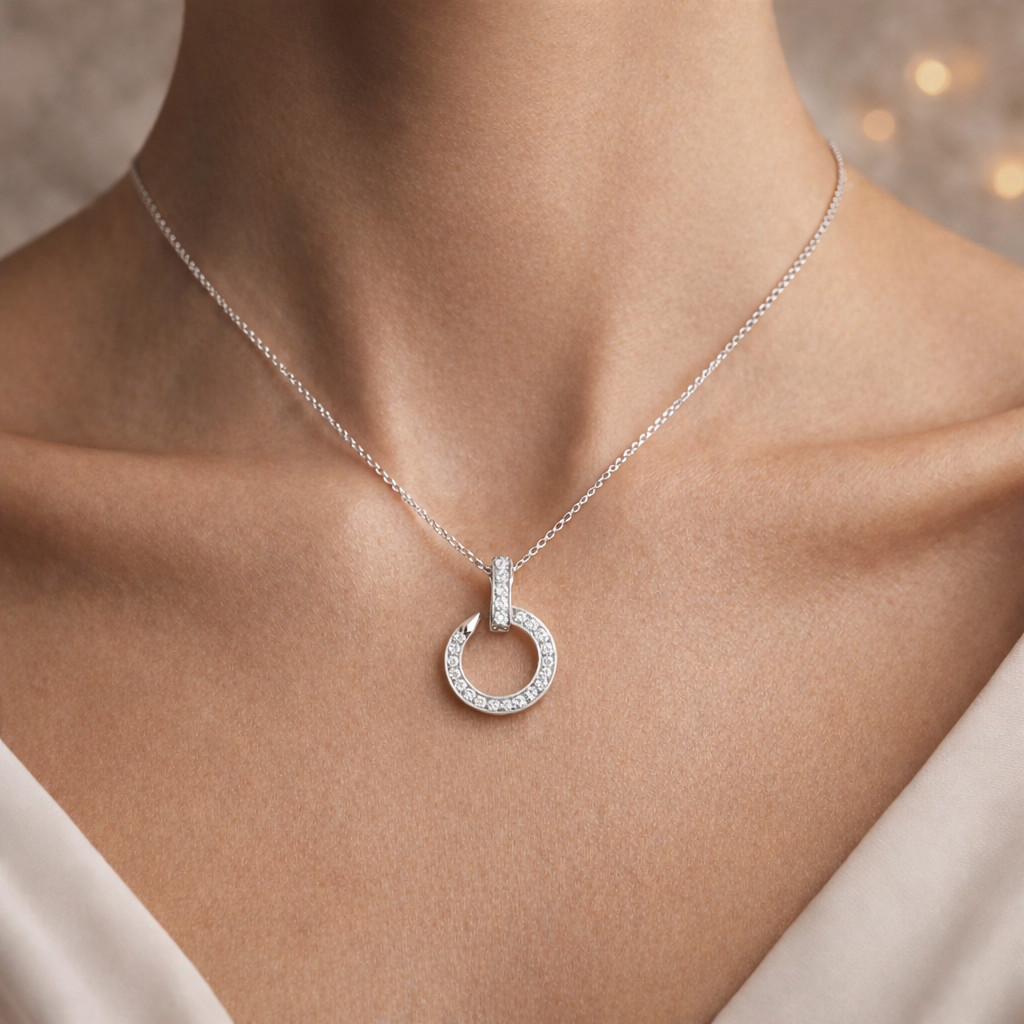 0.35 Ct Round Cut Lab Grown Diamond Pendant Necklace Sterling Silver Women Gift