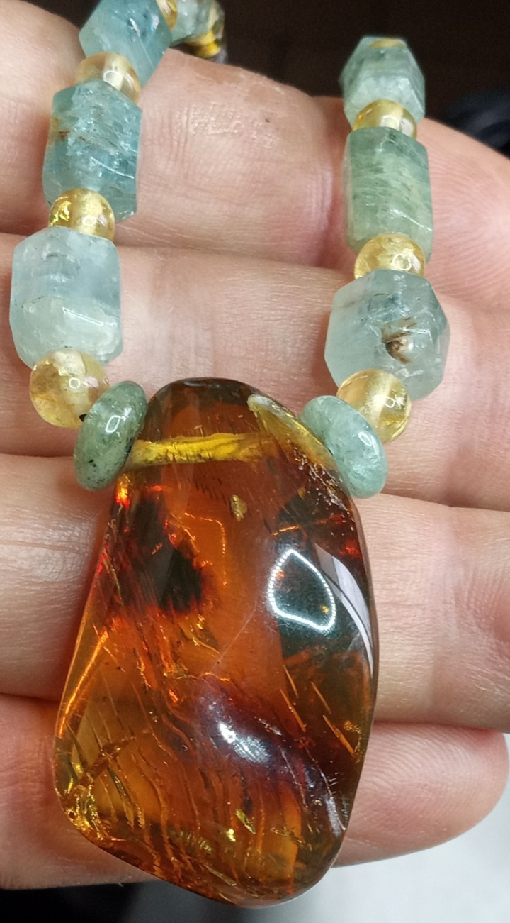 Amber Natural 25 million years old from Mexico adjustable hand braided.