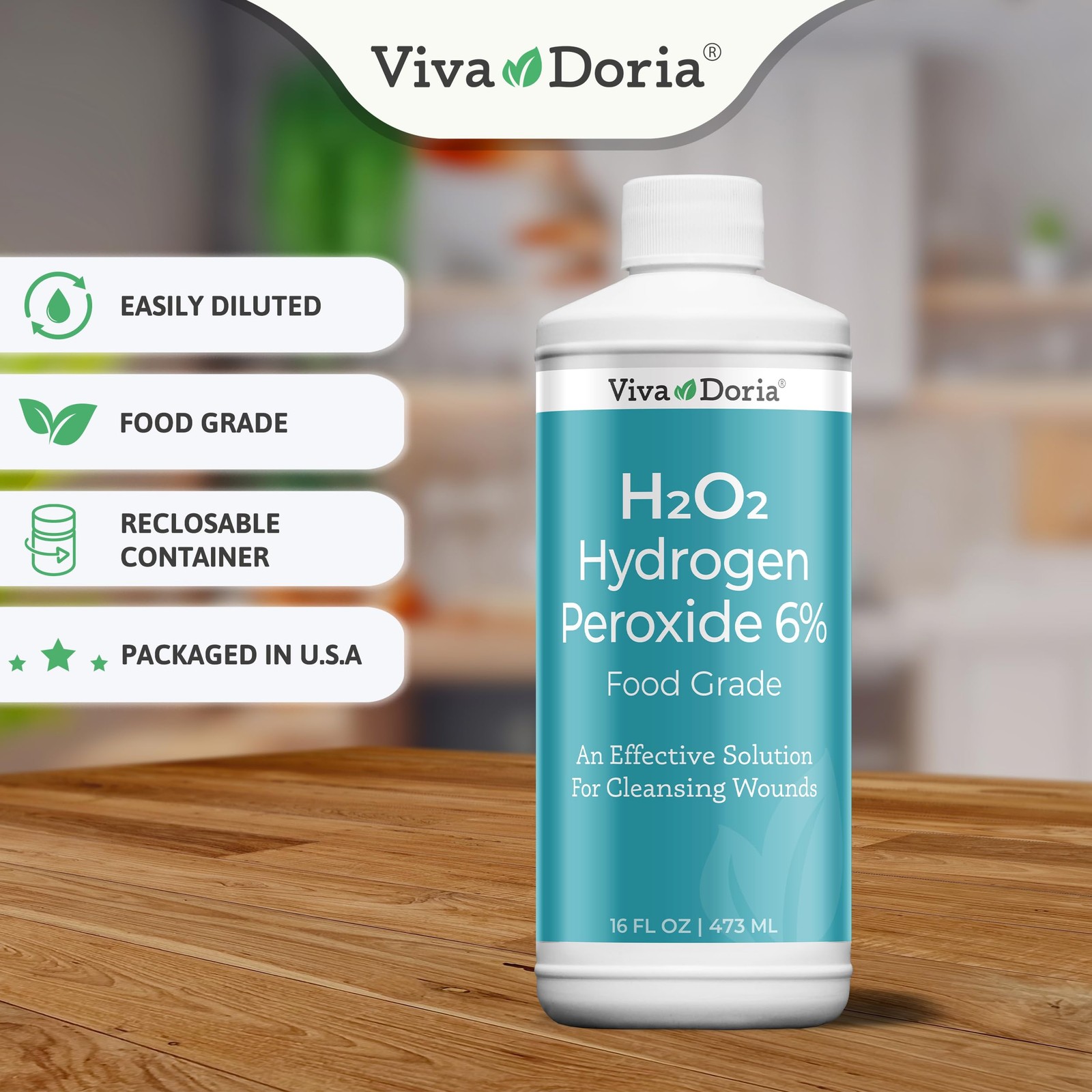 Viva Doria Hydrogen Peroxide 6 Percent, 20 Volume, Food 16 Fl Oz (Pack of 1)