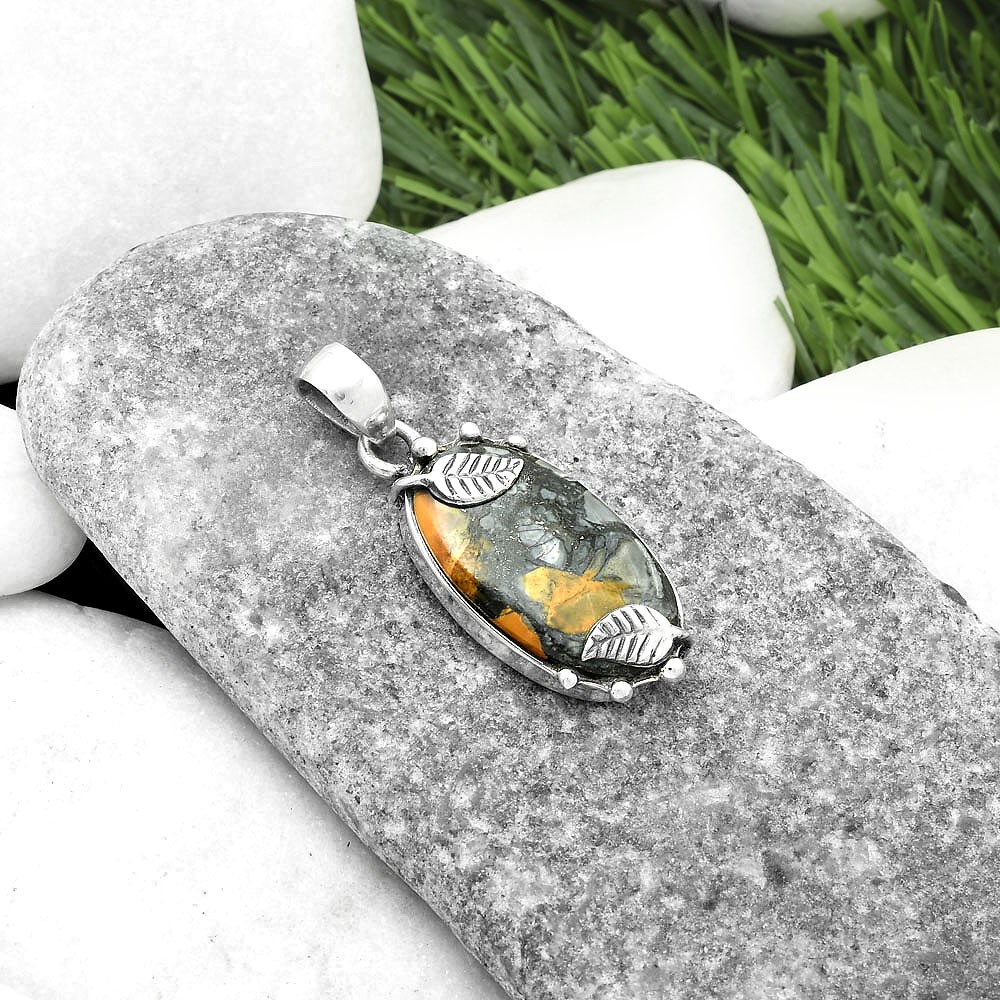Natural Maligano Jasper – Indonesia 925 Sterling Silver Pendant Jewelry P-1226