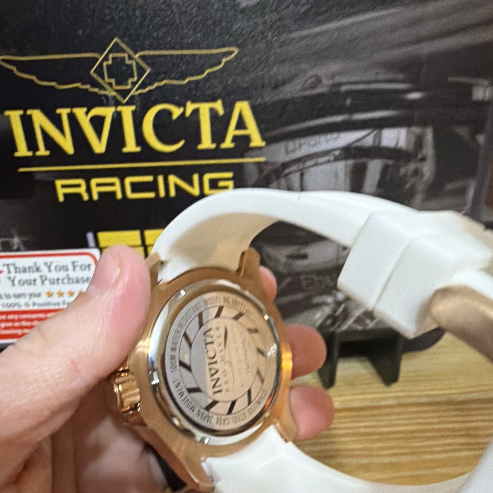 Invicta Pro Diver Men’s Quartz Date Day 24-Hour White Dial Gold Tone White Strap