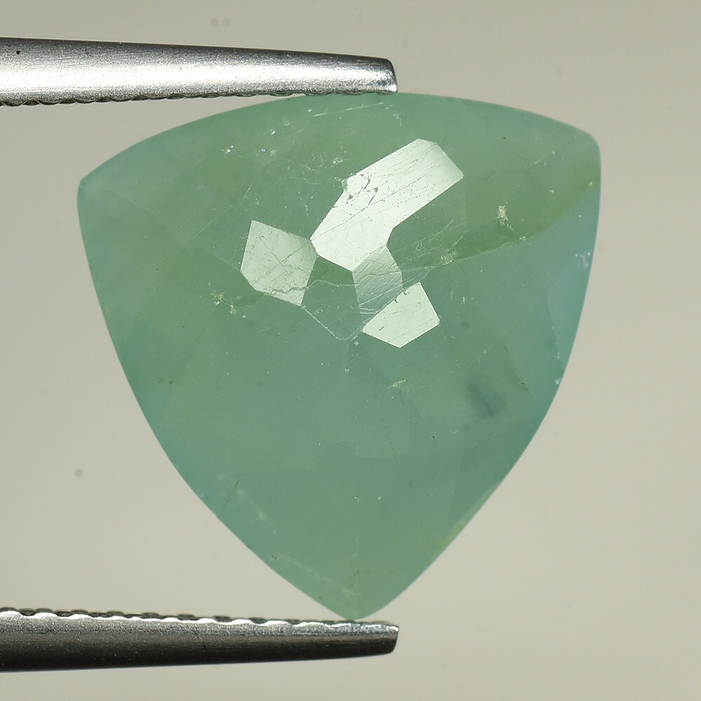 5.37Ct 12.6mm Trillion Cut 100% Natural Unheated Grandidierite Rare Gemstone.