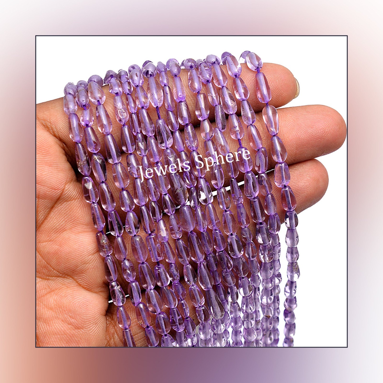 AA Quality Amethyst Smooth Straight Drill Drops Beads, 4×7 mm To 4×10 mm