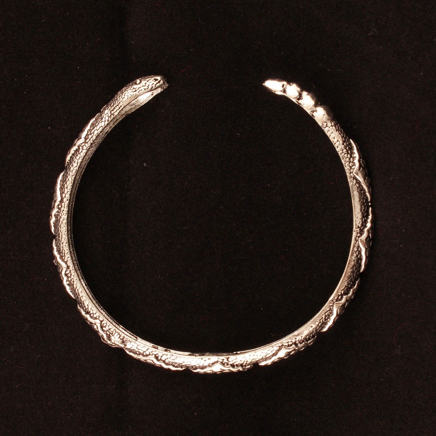 Snake Open Cuff Bracelet for Women & Men, Silver Plated Bangle Serpent Bracelet