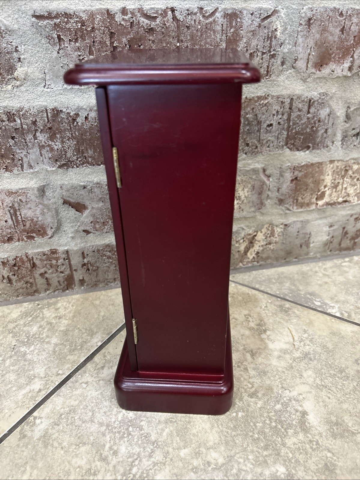 90s Vintage Glass Wood Jewelry Cabinet Box Case