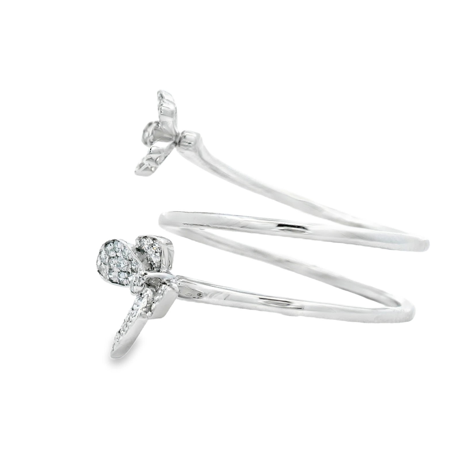 0.23ct Natural 41-Diamond Pavé Ring, 14k White Gold, Size 7