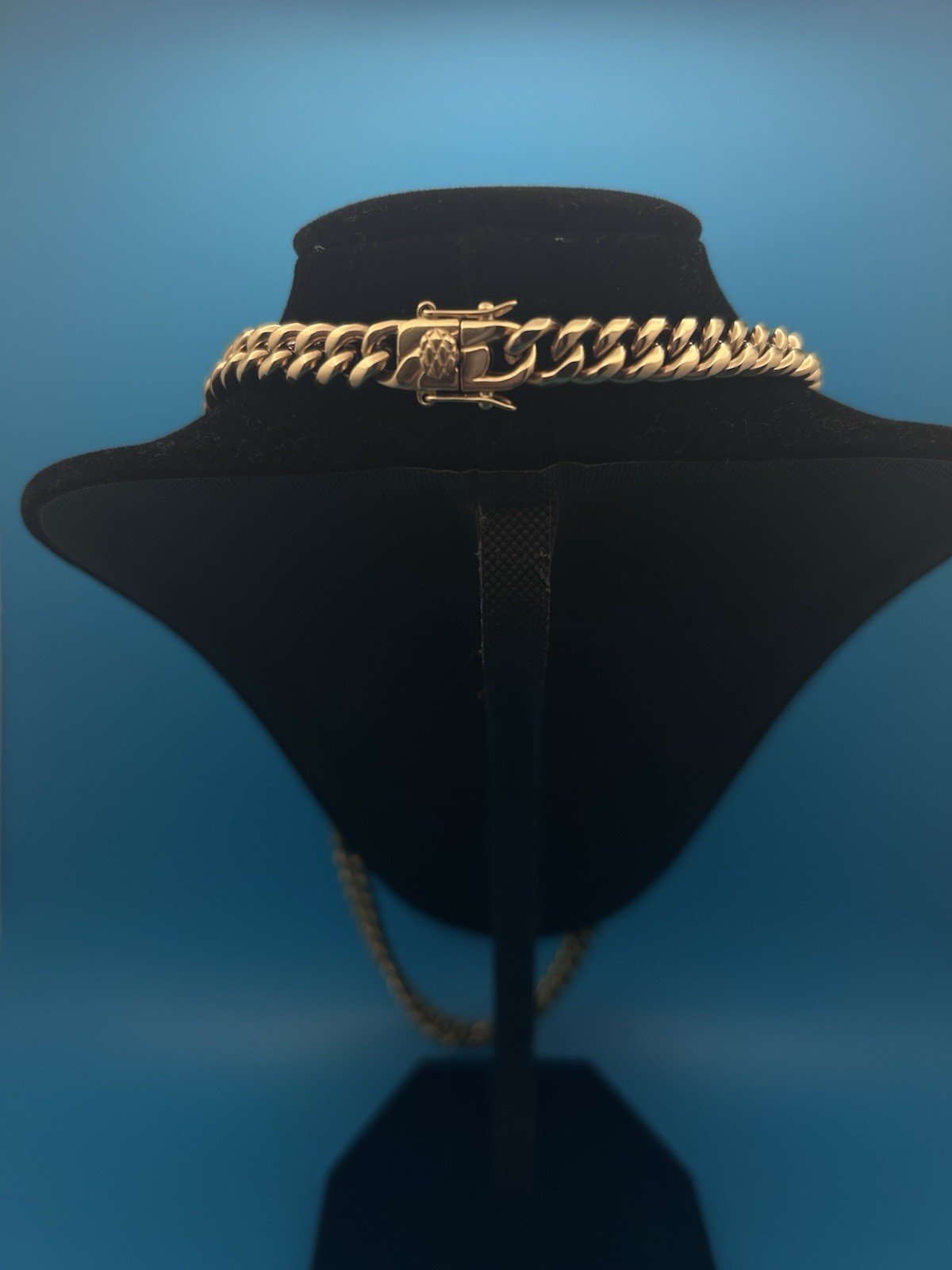 Cadena cubana Para Hombres chapada en oro 14k En Acero Inoxidable 8mm