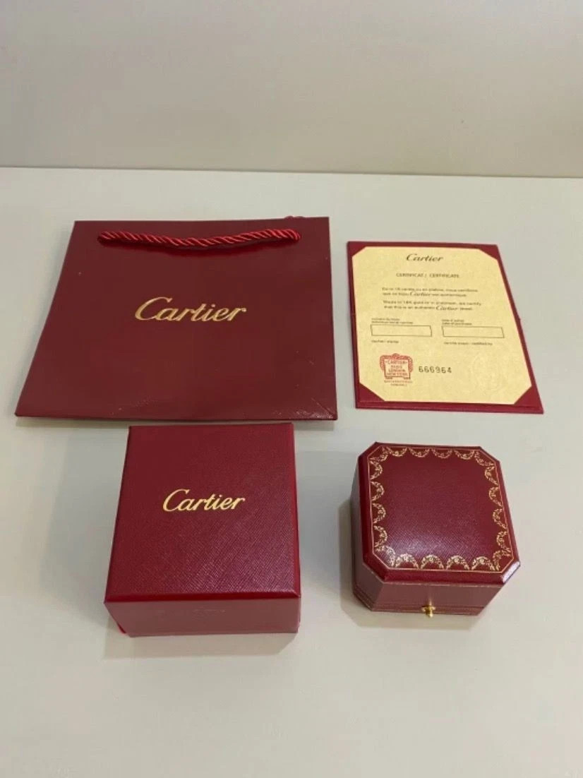 Cartier Signature Love Ring Box Red Travel Case Empty Box