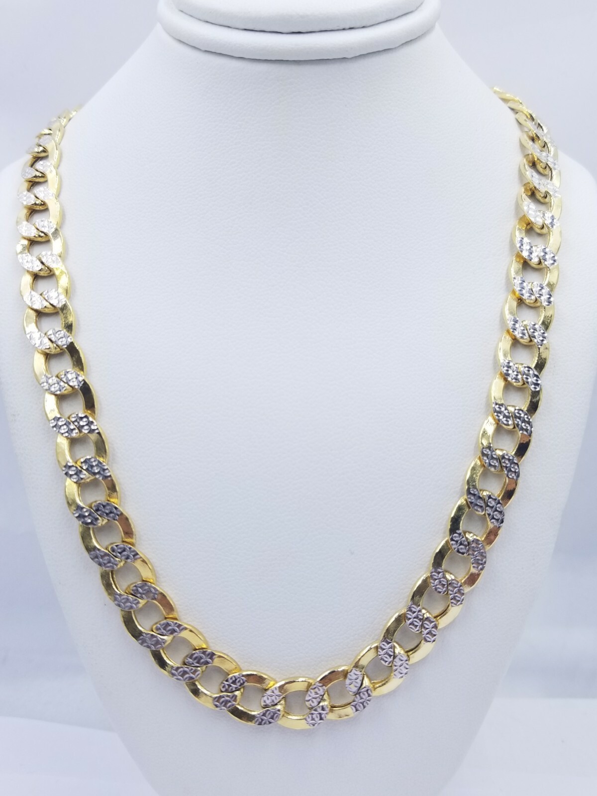 10MM Real Gold Men Necklace Cuban Link 20″-28″ Diamond Cut 10k Yellow Gold Chain