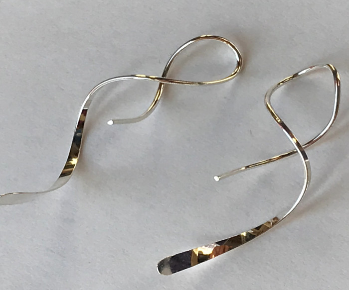 Swirl Spiral Earrings titanium small size 1.5 inch