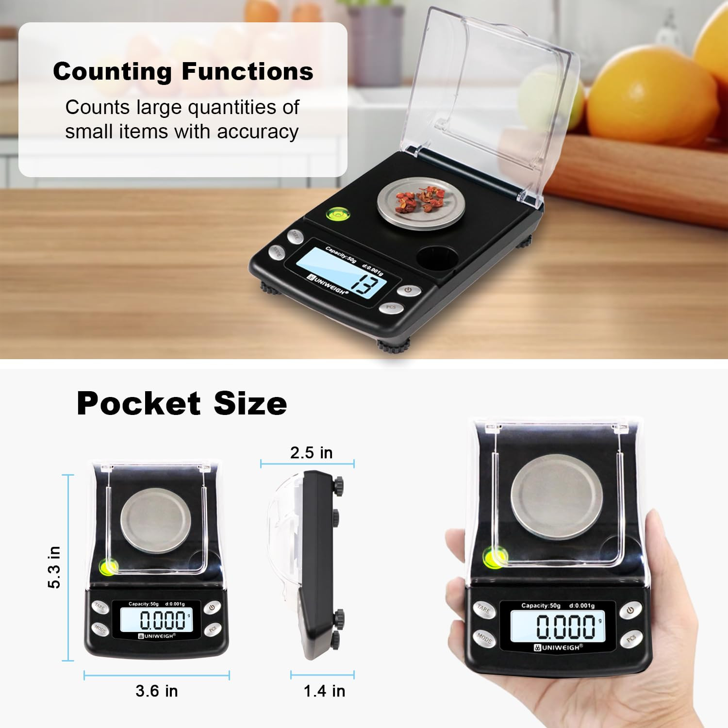 Digital Milligram Scale Accurate 0.001G/50G Mg Scale for Powder |