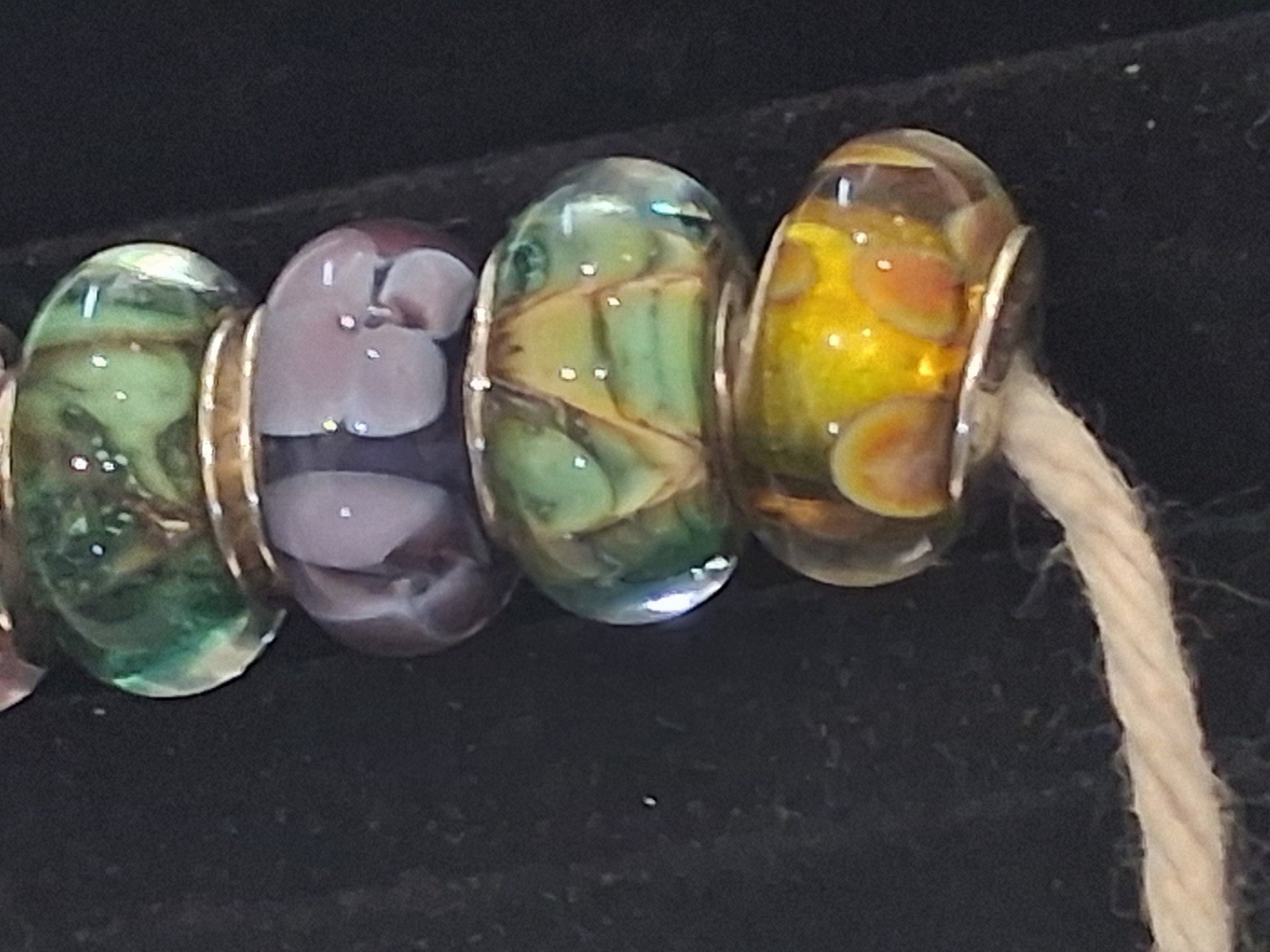 Chamilia Signed 925 Sterling silver Glass Bead And Charms Lot