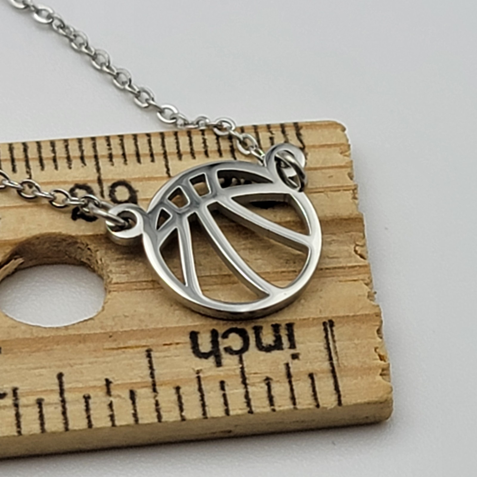 Plunder Design Basketball Necklace Silver Tone 19.5 Inch Adjustable DEFENSE